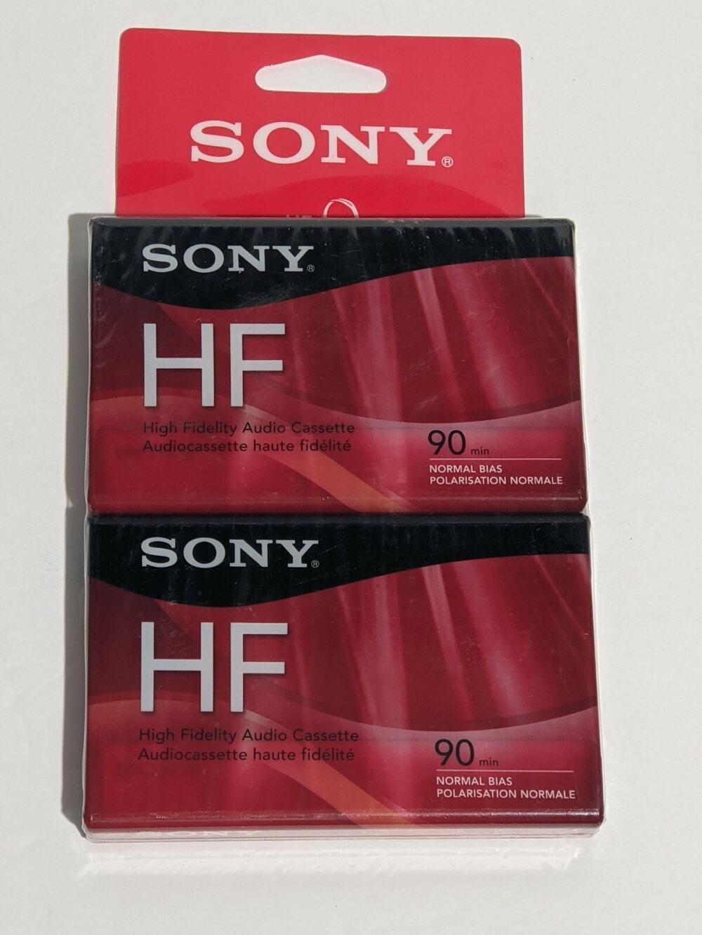 Sony HF 90 Minute Blank Audio Cassette Tapes Normal Bias Pack Of 2 - New Sealed